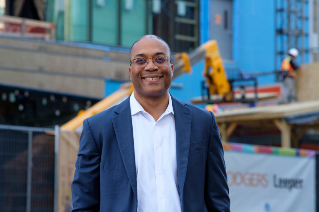 Charles Thomas at the construction site of Charlotte Mecklenburgs new Main Library in Uptown Charlotte opening Spring 2027 Photo credit Alvin C. Jacobs Jr. 1 - | The Leon Levine Foundation